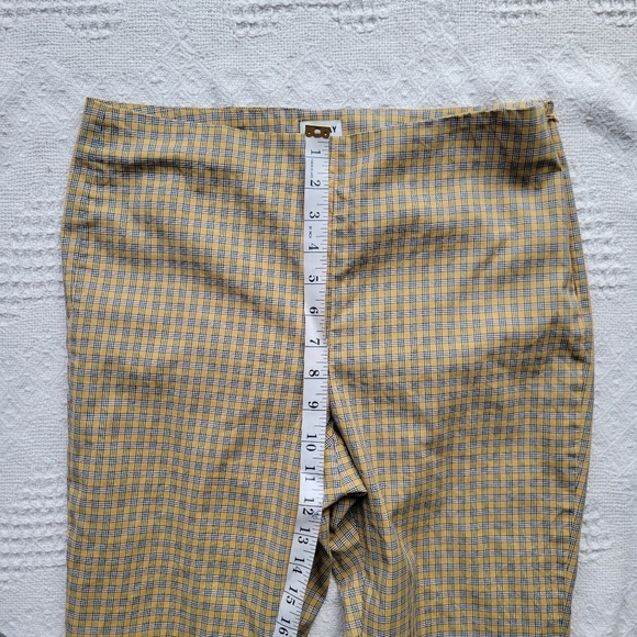 Sunday Best by Aritzia Merida Pant Acacia Yellow Check Straight Leg Mid Rise Pan - Picture 10 of 11